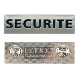 Metalskilt "SECURITE" m. pin.
